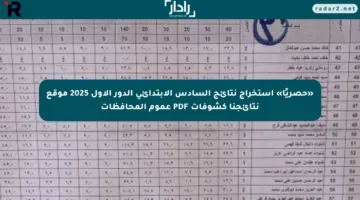 «حصريًا» استخراج نتائج السادس الابتدائي الدور الأول 2025 موقع نتائجنا كشوفات PDF عموم المحافظات